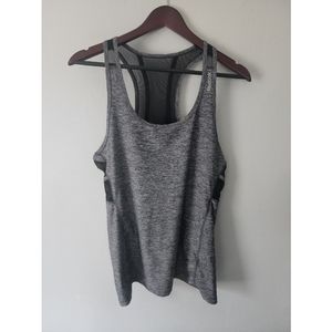 Reebok mesh back gray and black racerback activewear tank size large